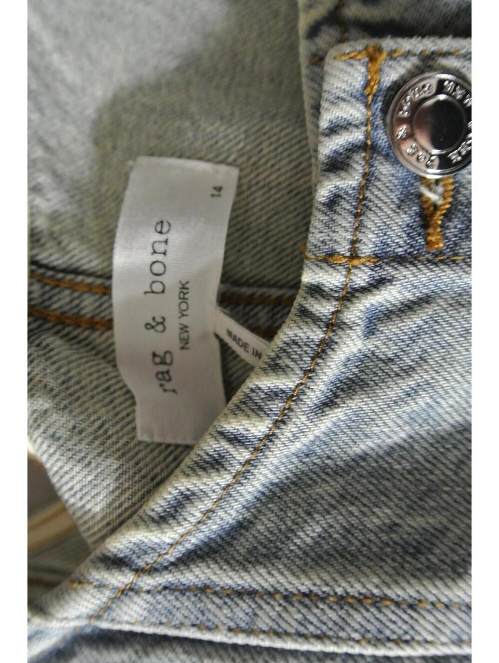 NEW, Rag and Bone Laney Denim Mini Dress in Denim Blue Sz 14 #MD1599 - Picture 6 of 8
